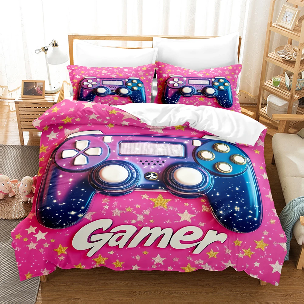 Pink Star Gamepad Pattern Bedding Set Twin Full Size Comforter Sets Bed Sheets Set Bedding Set Bedroom For Home Decor For Girls
Pink Star Gamepad Pattern Bedding Set Twin Full Size Comforter Sets Bed Sheets Set Bedding Set Bedroom For Home Decor For Girls