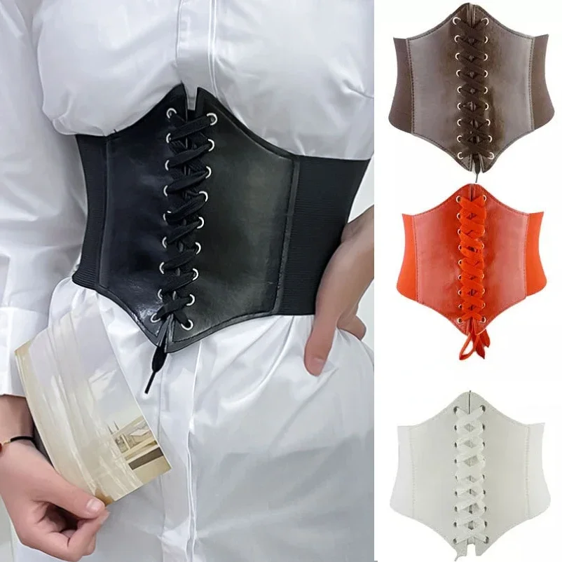 Women Elastic Wide Corset Belts Faux Leather Slimming Shaping Girdle Belt Tight High Waist Versatile For Daily Bustier Corsets
Women Elastic Wide Corset Belts Faux Leather Slimming Shaping Girdle Belt Tight High Waist Versatile For Daily Bustier Corsets