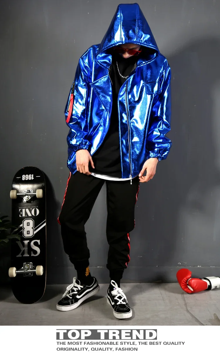 Blue Laser Pu Leather Coat Male Festival Clothing Singer Performance Costume Nightclub Gogo Dancer Clothes Rave Outfit yk
Blue Laser Pu Leather Coat Male Festival Clothing Singer Performance Costume Nightclub Gogo Dancer Clothes Rave Outfit yk