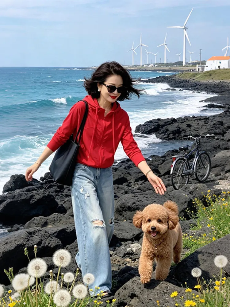 Anti-Aging Fashionable Hooded Red Sun Protection Women's Jacket Breathable Long Sleeve Commute Style Regular Fit Summer New A...
Anti-Aging Fashionable Hooded Red Sun Protection Women's Jacket Breathable Long Sleeve Commute Style Regular Fit Summer New A...