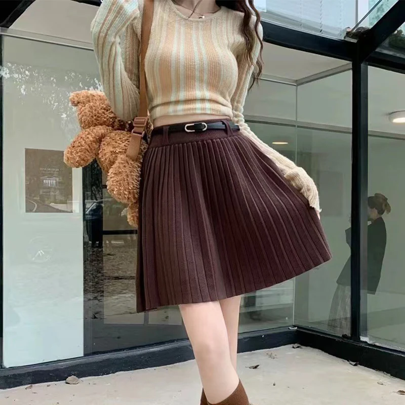 2025 Women High Waist Mini Skirt Autumn Winter Thicken Warm Pleated Skirts Woman New Korean Elastic Waist Short Knitted Skirt
2025 Women High Waist Mini Skirt Autumn Winter Thicken Warm Pleated Skirts Woman New Korean Elastic Waist Short Knitted Skirt