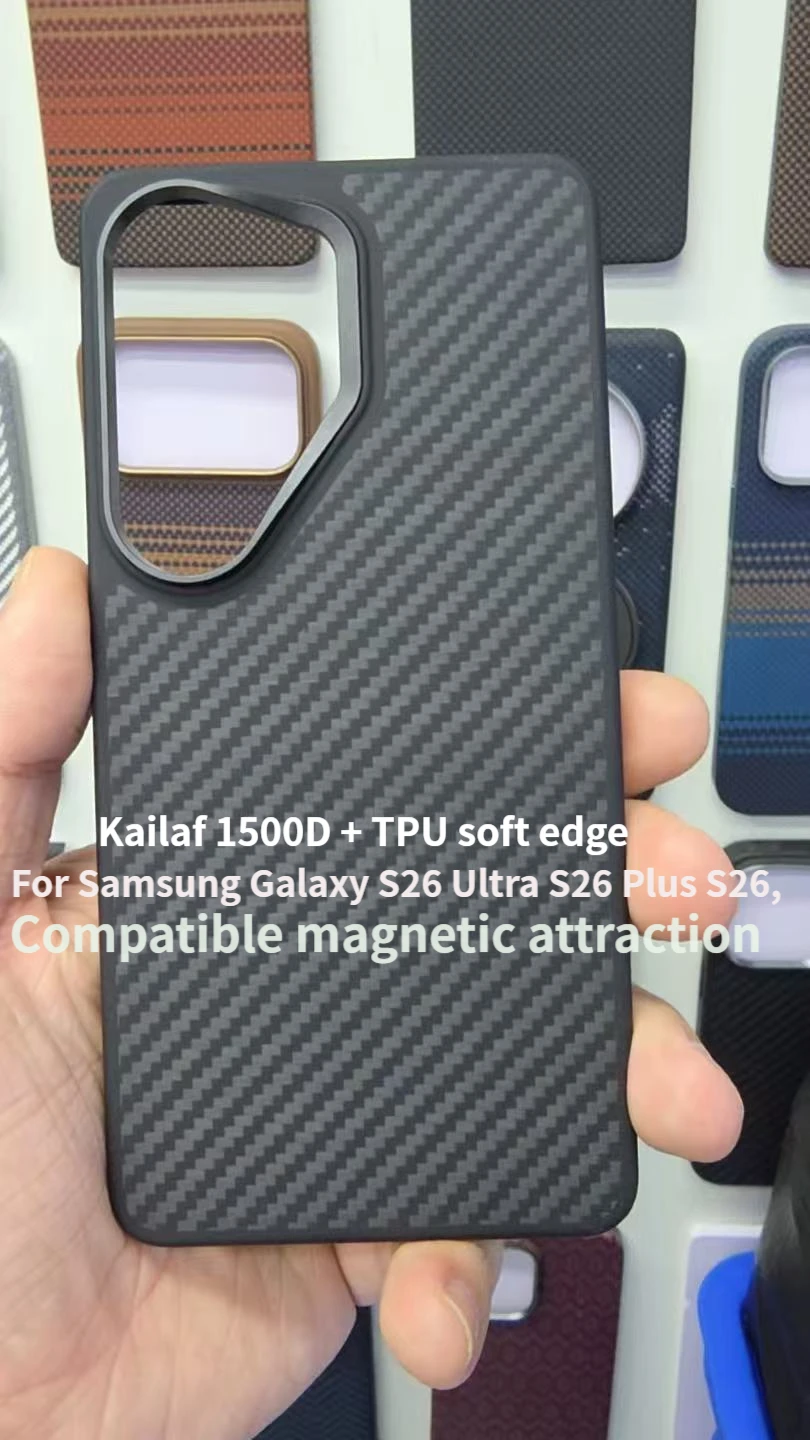 Magnetic True Aramid Kevlar Fiber Case For Samsung Galaxy S26 Ultra S26 Plus S26, Compatible Magnetic TPU Soft Edge Protection
Magnetic True Aramid Kevlar Fiber Case For Samsung Galaxy S26 Ultra S26 Plus S26, Compatible Magnetic TPU Soft Edge Protection