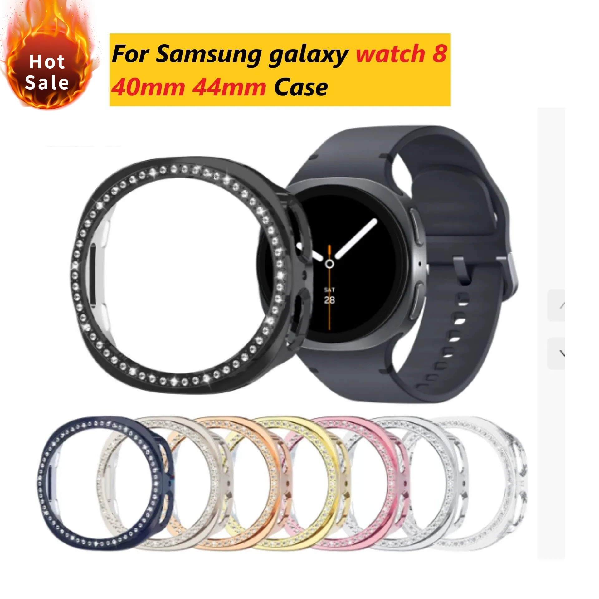 PC Suitable for Samsung Watch8 40/44mm protective case half pack hollowed out diamond inlaid Galaxy Watch8Protective Accessories
PC Suitable for Samsung Watch8 40/44mm protective case half pack hollowed out diamond inlaid Galaxy Watch8Protective Accessories