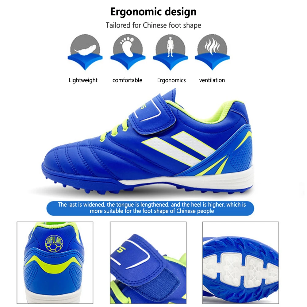Children Soccer Shoes Anti-Slippery Football Sneaker Breathable Soft Mesh Adjustable Sticker Wear-resistant for Artificial Grass
Children Soccer Shoes Anti-Slippery Football Sneaker Breathable Soft Mesh Adjustable Sticker Wear-resistant for Artificial Grass
