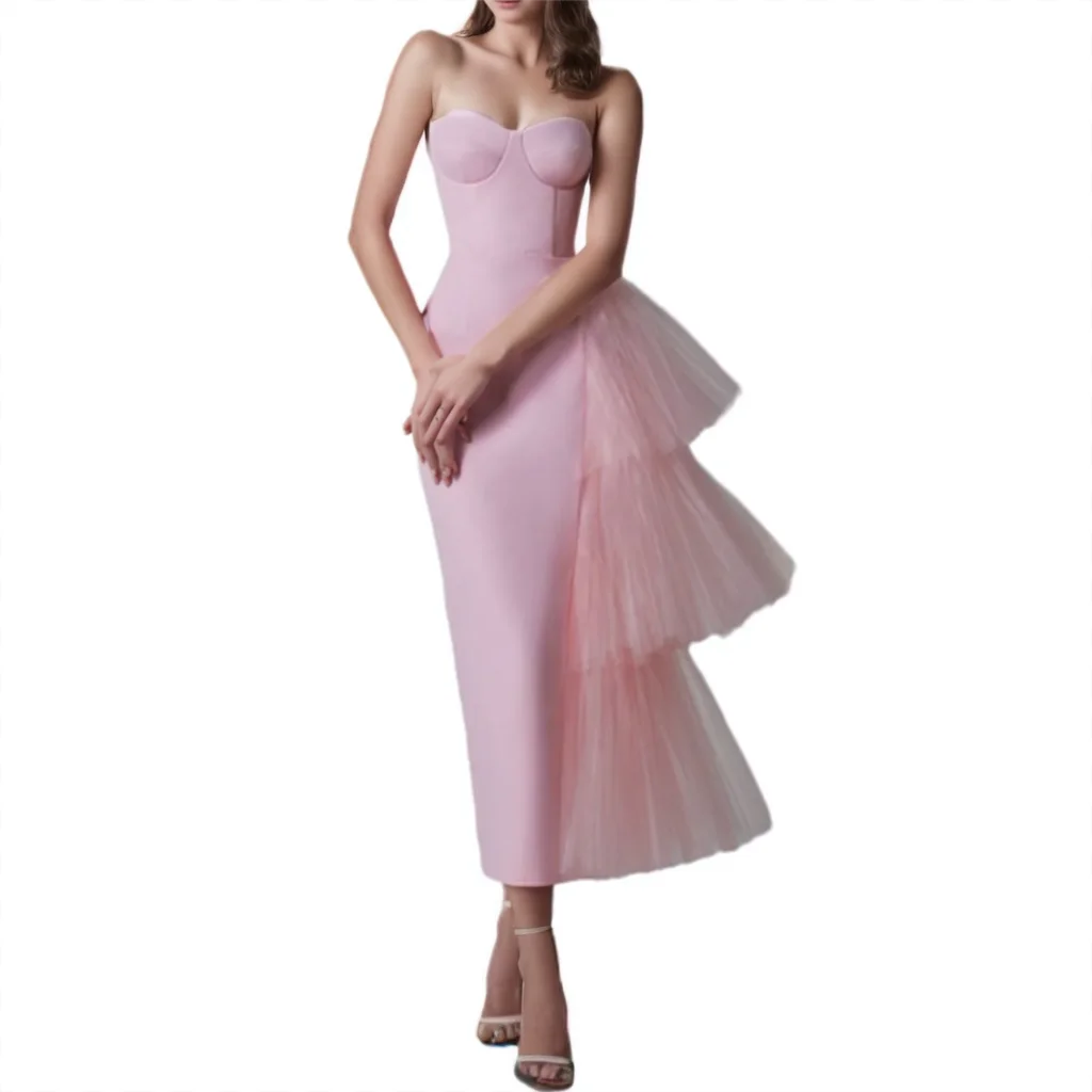 Chic Sweetheart High Elastic Mesh Tiers Long Formal Evening Dress
Chic Sweetheart High Elastic Mesh Tiers Long Formal Evening Dress