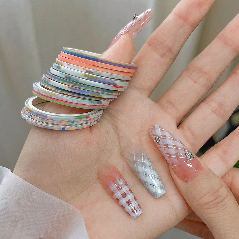 Fashion Superfine Grade Masking Nail Art Adhesive Tapes Creative Line Design 2-5mm Tartan Subsidiary DIY Manicure Pattern Tools
Fashion Superfine Grade Masking Nail Art Adhesive Tapes Creative Line Design 2-5mm Tartan Subsidiary DIY Manicure Pattern Tools