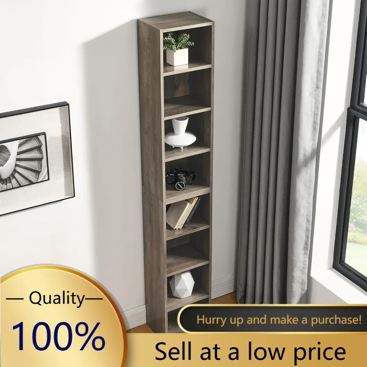 8-Tier Media Tower Rack, Slim Storage Cabinet with Adjustable Shelves, Tall Narrow Bookcase Display Bookshelf for Home Office,Mu
8-Tier Media Tower Rack, Slim Storage Cabinet with Adjustable Shelves, Tall Narrow Bookcase Display Bookshelf for Home Office,Mu