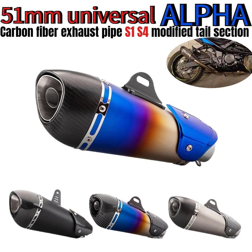 51mm Universal Alpha ALPHA Carbon Fiber Motorcycle Exhaust, S1 S4 Modified with DB Killer For Z650 MT07 NINJA650 ADV350 R3
51mm Universal Alpha ALPHA Carbon Fiber Motorcycle Exhaust, S1 S4 Modified with DB Killer For Z650 MT07 NINJA650 ADV350 R3