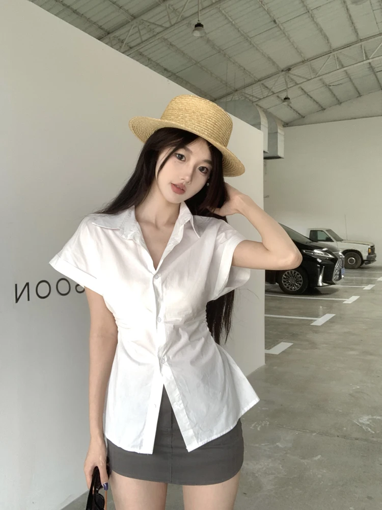 White Neck Short Sleeve Shirt Women's Summer Waist Cinching Versatile Top Casual Style Fashionable Casual Wind Women's S...
White Neck Short Sleeve Shirt Women's Summer Waist Cinching Versatile Top Casual Style Fashionable Casual Wind Women's S...