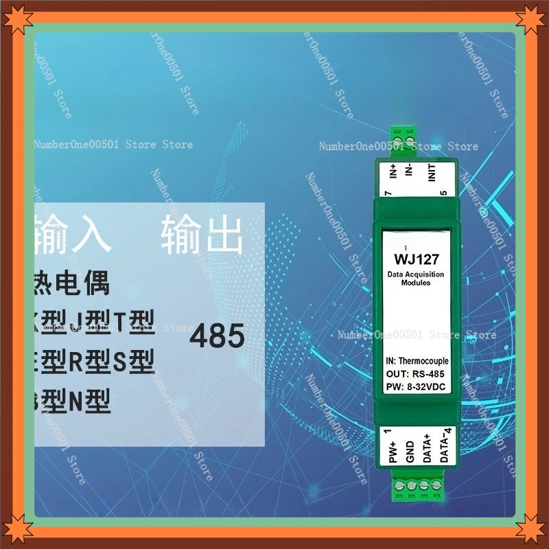 WJ127 Thermocouple Temperature Signal to RS485 Modbus Data Acquisition Module K Type Thermocouple
WJ127 Thermocouple Temperature Signal to RS485 Modbus Data Acquisition Module K Type Thermocouple