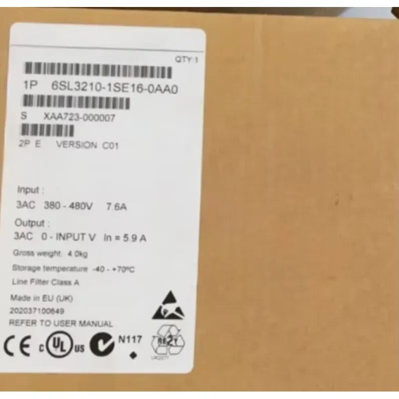 Brand New 6SL3210-1SE16-0AA0 6ES7153-4BA00-0XB0 6ES7 214-1AG31-0XB0 6ES7152-1AA00-0AB0 Fast delivery
Brand New 6SL3210-1SE16-0AA0 6ES7153-4BA00-0XB0 6ES7 214-1AG31-0XB0 6ES7152-1AA00-0AB0 Fast delivery