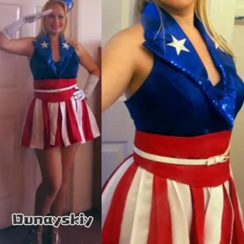 CR6.18*American Red US White Striped Star Dress Women Captain Cosplay Flag Cheerleading Outfit Club America Soccer Performance
CR6.18*American Red US White Striped Star Dress Women Captain Cosplay Flag Cheerleading Outfit Club America Soccer Performance
