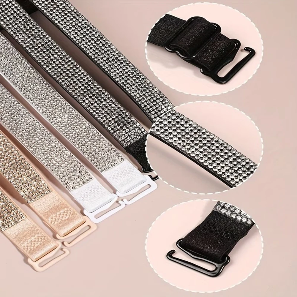 1Pair Rhinestones Bra Shoulder Straps Non-Slip Adjustable Shoulder Strap Ladies Replacement Shiny Bra Straps for Wedding Party
1Pair Rhinestones Bra Shoulder Straps Non-Slip Adjustable Shoulder Strap Ladies Replacement Shiny Bra Straps for Wedding Party