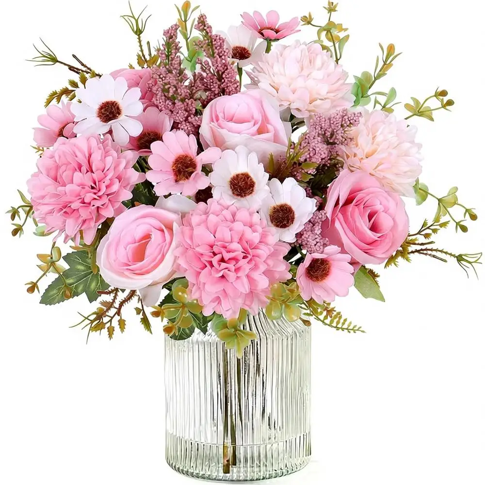 2 Pack Silk Rose Bouquets with Daisies & Chrysanthemums for Valentine's Day, Wedding, and Party Decor
2 Pack Silk Rose Bouquets with Daisies & Chrysanthemums for Valentine's Day, Wedding, and Party Decor