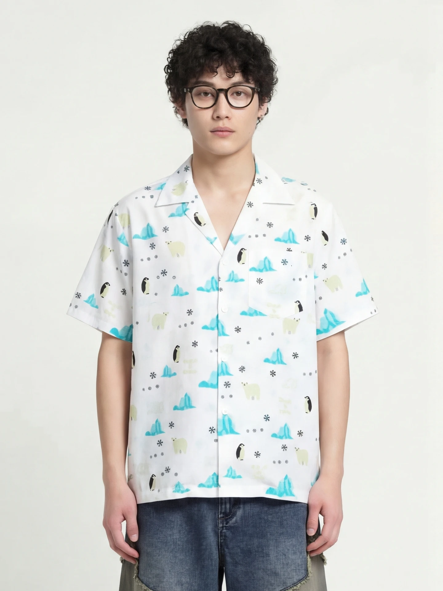 Cute Penguin Print Loose Short Sleeve Shirt Unisex Retro Japanese Style Casual Fashion Breathable Polyester for Summer Wear
Cute Penguin Print Loose Short Sleeve Shirt Unisex Retro Japanese Style Casual Fashion Breathable Polyester for Summer Wear
