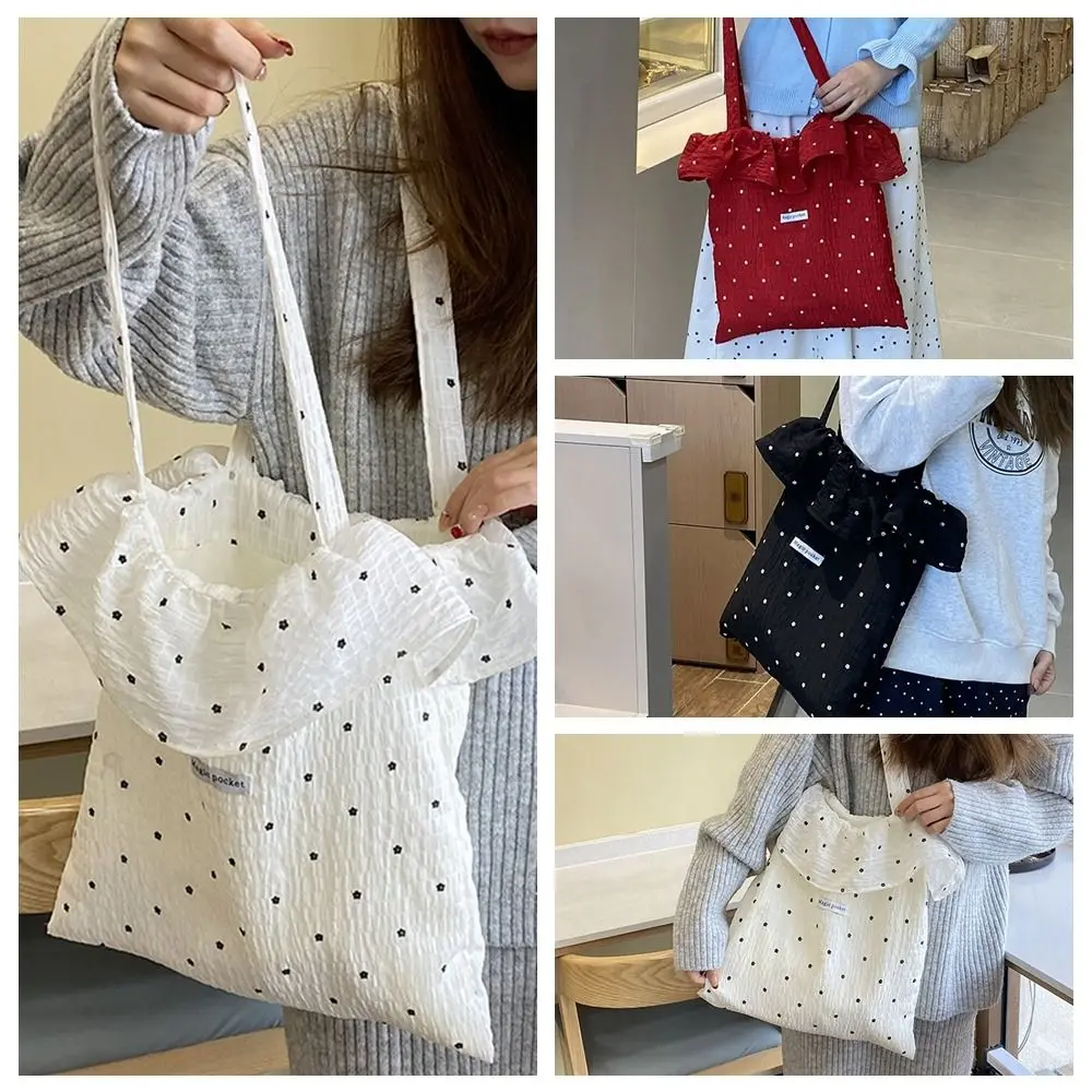 Portable Wave Point Chiffon Shoulder Bag Ruffles Large Capacity Mesh Handbag Commuting Bag Korean Style Tote Bag Travel
Portable Wave Point Chiffon Shoulder Bag Ruffles Large Capacity Mesh Handbag Commuting Bag Korean Style Tote Bag Travel
