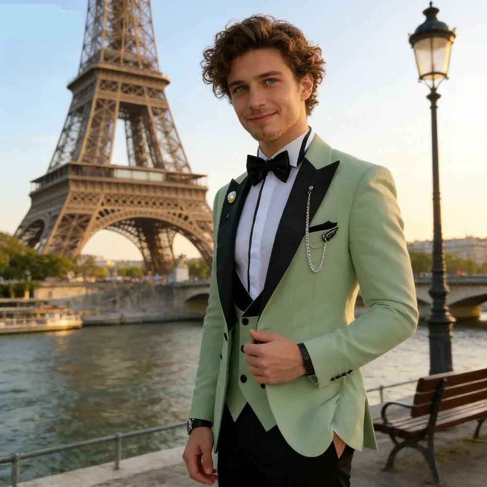 Novo 3-Piece Men's Formal Terno Business Suit with Notched Lapel Slim Fit Smoking Jacket Blazer for Wedding Party
Novo 3-Piece Men's Formal Terno Business Suit with Notched Lapel Slim Fit Smoking Jacket Blazer for Wedding Party