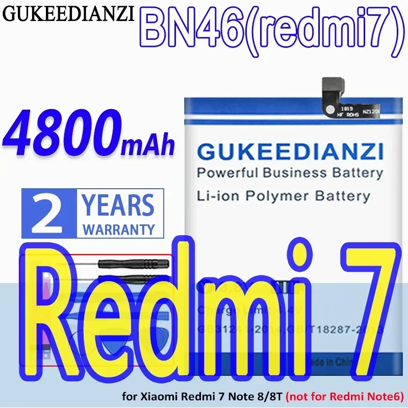 BN46(For redmi7 note8) 4800mAh For Xiaomi Redmi 7 Note 8/8T Note8 Note8T (not For Redmi Note6) Mobile Phone Battery
BN46(For redmi7 note8) 4800mAh For Xiaomi Redmi 7 Note 8/8T Note8 Note8T (not For Redmi Note6) Mobile Phone Battery
