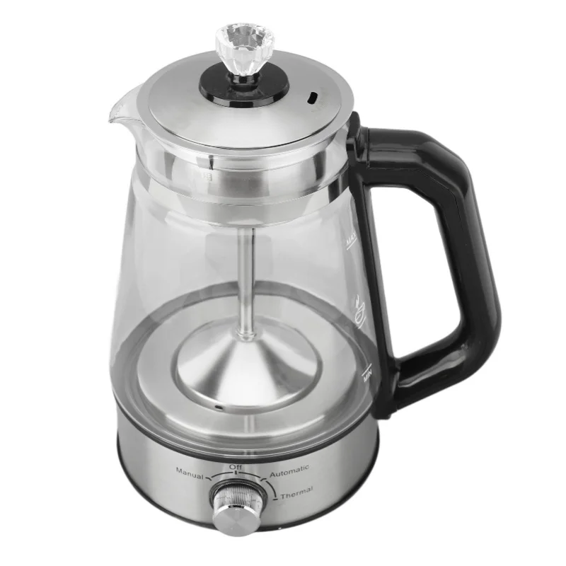 Электрический стеклянный чайник 1,2 л, автоматический распылитель пара, изолированный чайник из нержавеющей стали для домашнего использования
Электрический стеклянный чайник 1,2 л, автоматический распылитель пара, изолированный чайник из нержавеющей стали для домашнего использования