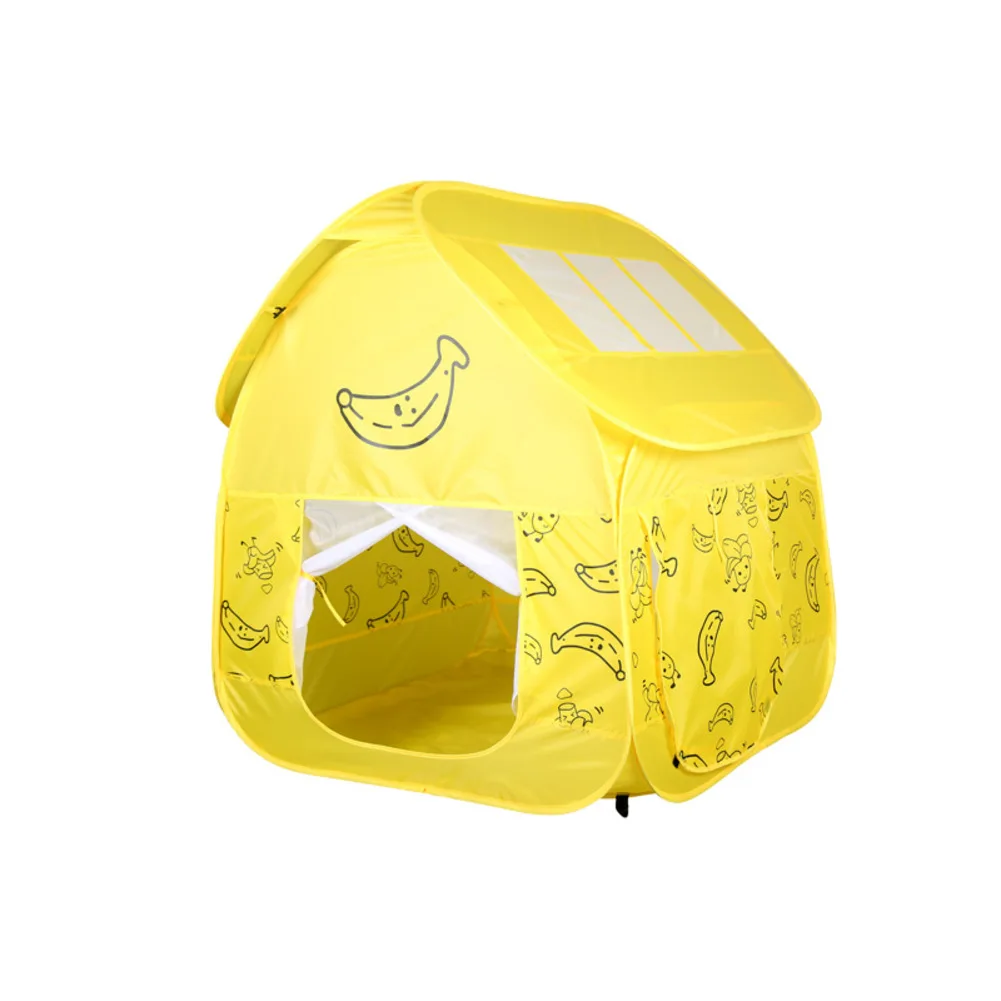 outdoor kids tent with bright banana print mesh curtains easy to assemble foldable lightweight children playhouse 94x94x120 cm
outdoor kids tent with bright banana print mesh curtains easy to assemble foldable lightweight children playhouse 94x94x120 cm