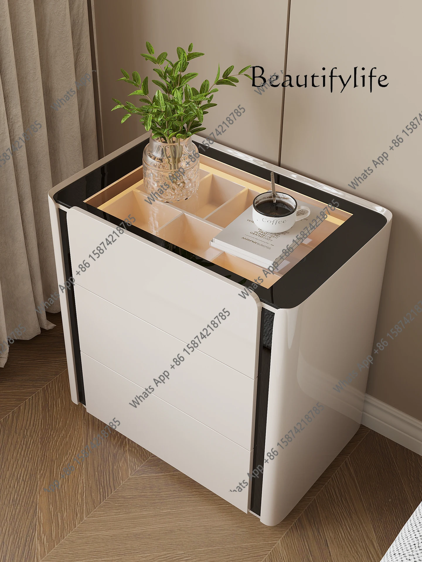 Zx Solid Wood Bedside Table With Lamp Italian Minimalist Bedroom Storage Cabinet Light Luxury High-end Storage Bedside Cabinet
Zx Solid Wood Bedside Table With Lamp Italian Minimalist Bedroom Storage Cabinet Light Luxury High-end Storage Bedside Cabinet