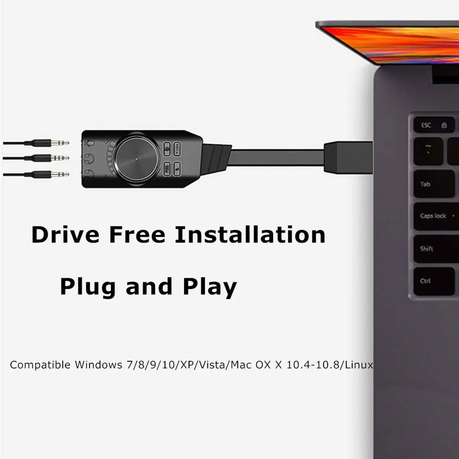 USB Sound Card 7.1 Channel with Volume Control for Windows And Linux
USB Sound Card 7.1 Channel with Volume Control for Windows And Linux