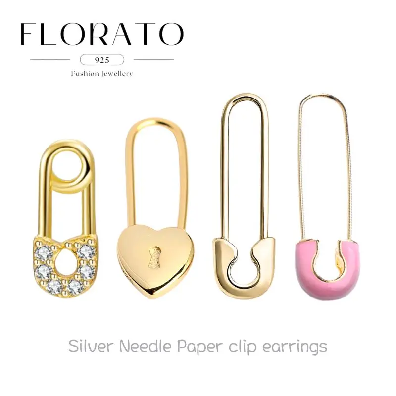 FLORATO 925 Silver Needle Paper Clip Enamel Earrings For Women Cute Personalized Earrings Fashion Party Jewelry Gifts
FLORATO 925 Silver Needle Paper Clip Enamel Earrings For Women Cute Personalized Earrings Fashion Party Jewelry Gifts