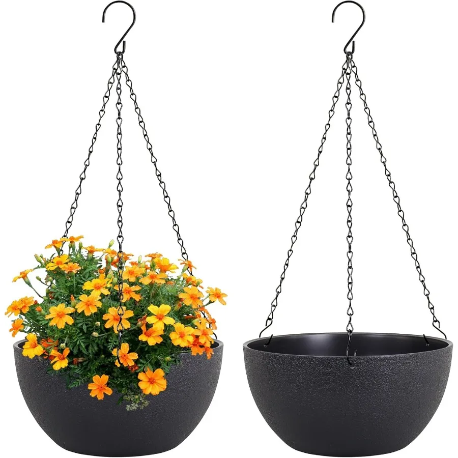 10 inch Hanging Planters for Indoor Outdoor Plants 2 Pack Hanging Flower Pots with Drainage Holes and Chain for Garden Porch Ro
10 inch Hanging Planters for Indoor Outdoor Plants 2 Pack Hanging Flower Pots with Drainage Holes and Chain for Garden Porch Ro