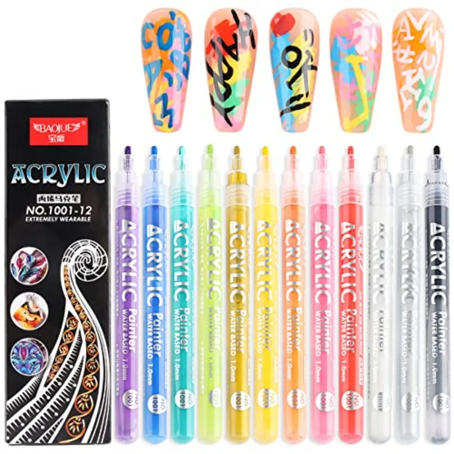 Nail Art Graffiti Pen Set 12pcs Waterproof Drawing Markers Neon Enamels Black White Quick Dry Nail Art Painting Pens DIY Abstra
Nail Art Graffiti Pen Set 12pcs Waterproof Drawing Markers Neon Enamels Black White Quick Dry Nail Art Painting Pens DIY Abstra