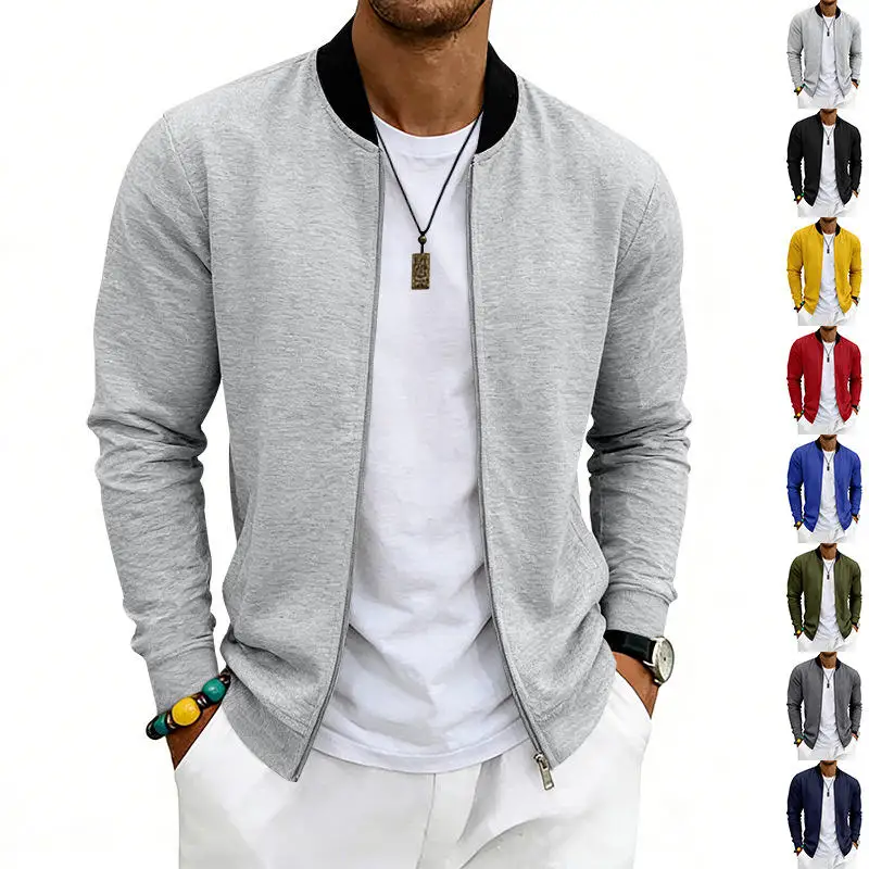 New 2026 Spring Autumn Thin Simple Flight Stand Collar Zipper Baseball Jacket Open Cardigan Men's Loose Fit Polyester Fiber
New 2026 Spring Autumn Thin Simple Flight Stand Collar Zipper Baseball Jacket Open Cardigan Men's Loose Fit Polyester Fiber