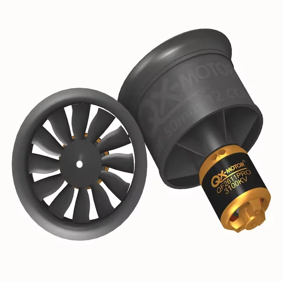 QX-MOTOR QF2611 QF2611PRO 50mm EDF Ducted Fan System - 12-Blade CW/CCW 3300KV- 3750KV 3S-4S for RC FPV Drone Airplane
QX-MOTOR QF2611 QF2611PRO 50mm EDF Ducted Fan System - 12-Blade CW/CCW 3300KV- 3750KV 3S-4S for RC FPV Drone Airplane
