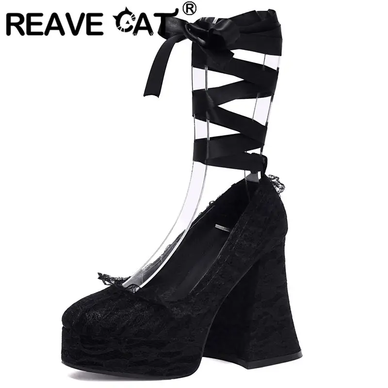 REAVE CAT 2025 Fashion Female Pumps Round Toe Block Heels 12cm Platform 3.5cm Lace Up Mixed Color Big Size 41 42 43 Party Shoes
REAVE CAT 2025 Fashion Female Pumps Round Toe Block Heels 12cm Platform 3.5cm Lace Up Mixed Color Big Size 41 42 43 Party Shoes