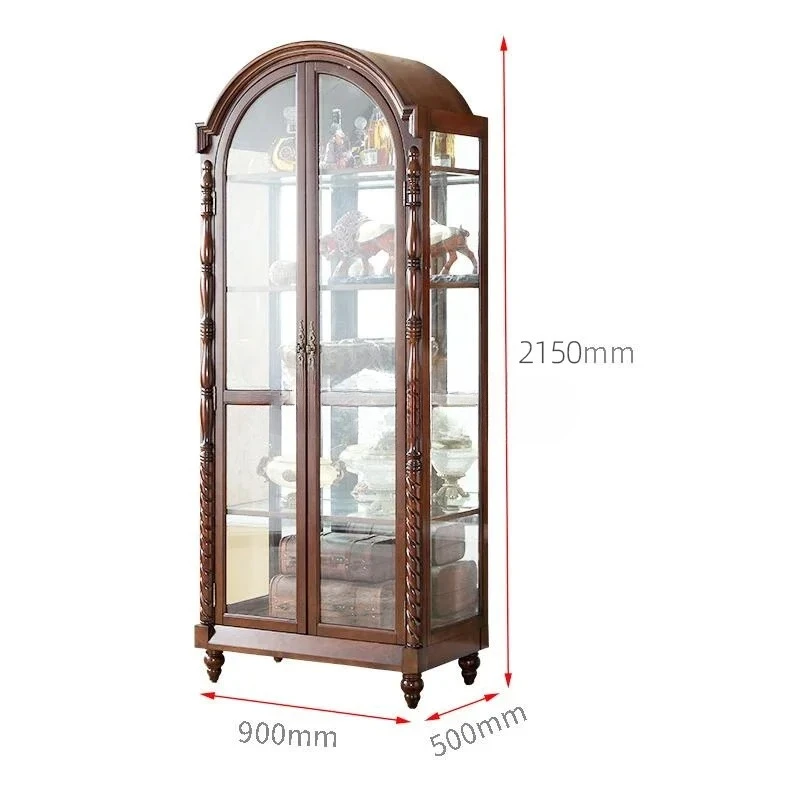 Solid Wood Wine Cabinet European-Style Simple Retro Domestic Living Room Partition Arch Display Cabinet Made of Glass
Solid Wood Wine Cabinet European-Style Simple Retro Domestic Living Room Partition Arch Display Cabinet Made of Glass