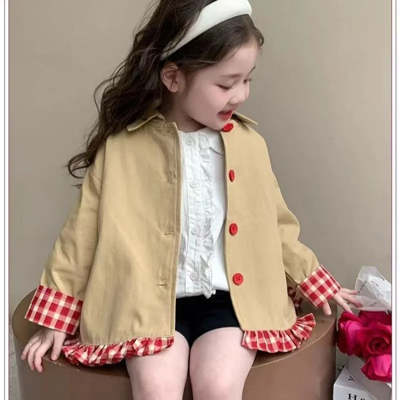 Baby Girls trench coats Jackets Spring Autumn Clothes Fashion Kids Children plaid Pachwork Overcoats 1-8Y
Baby Girls trench coats Jackets Spring Autumn Clothes Fashion Kids Children plaid Pachwork Overcoats 1-8Y