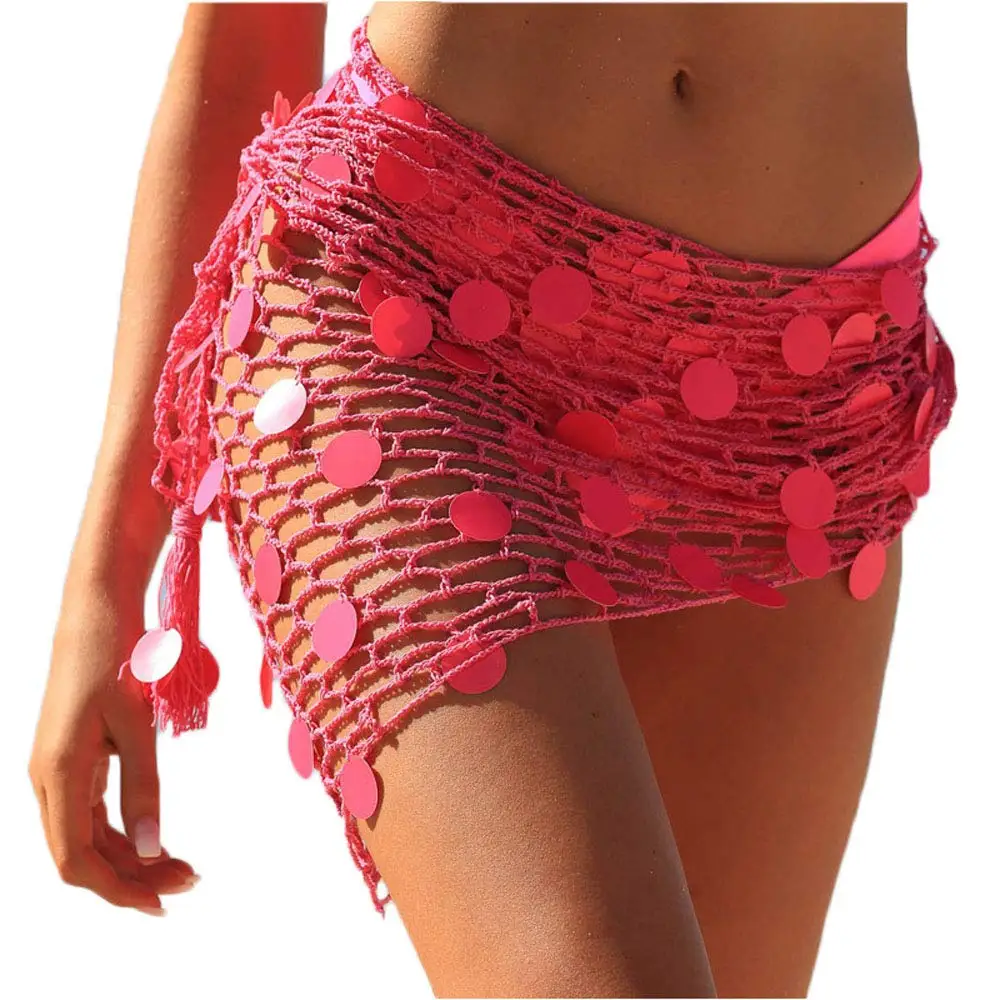 Women Hollow Out Crochet Cover Up Triangle Shawl Wrap Scarf Sarong Fishnet Skirt with Shells/Sequin
Women Hollow Out Crochet Cover Up Triangle Shawl Wrap Scarf Sarong Fishnet Skirt with Shells/Sequin