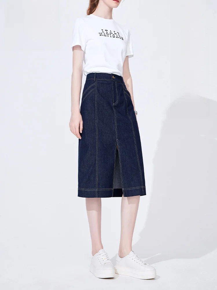 Navigare A-Line Skirt Women's Summer New Fork Denim Skirt Commute OL Style Pocket Design mid Waist Polyester Blend
Navigare A-Line Skirt Women's Summer New Fork Denim Skirt Commute OL Style Pocket Design mid Waist Polyester Blend