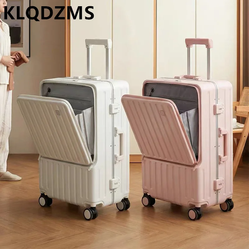KLQDZMS 20 Inch Cabin Luggage Front Opening Boarding Case 24 Inch Aluminum Frame Trolley Case Wheeled Travel Bag ABS+PC Suitcase
KLQDZMS 20 Inch Cabin Luggage Front Opening Boarding Case 24 Inch Aluminum Frame Trolley Case Wheeled Travel Bag ABS+PC Suitcase