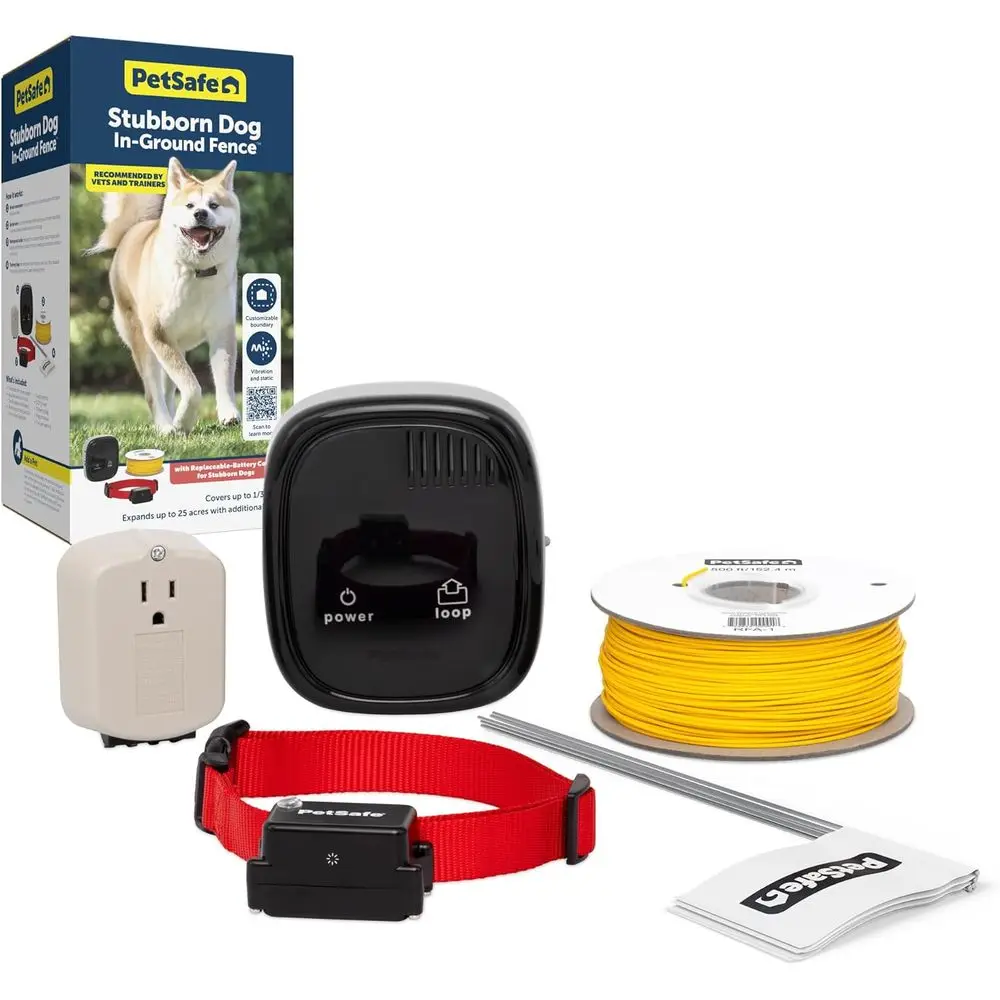 In-Ground Pet Fence System - Covers 1/3 Acre, Compatible with 500ft to 20 Gauge Wire, Ideal for Dogs Over 6 Months and 8lbs
In-Ground Pet Fence System - Covers 1/3 Acre, Compatible with 500ft to 20 Gauge Wire, Ideal for Dogs Over 6 Months and 8lbs