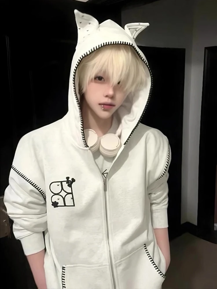 American Sle Embroidered Hooded Open Cardigan Sweatirt Men's Autumn Trendy High Design Casual Loose Outerwear for Couples
American Sle Embroidered Hooded Open Cardigan Sweatirt Men's Autumn Trendy High Design Casual Loose Outerwear for Couples