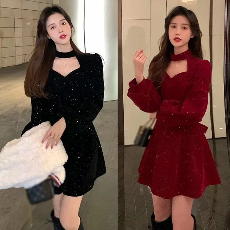 2024 New Women's Dress Autumn and Winter Dress Slim Velvet Neck Elegant Dress long dresses for women
2024 New Women's Dress Autumn and Winter Dress Slim Velvet Neck Elegant Dress long dresses for women
