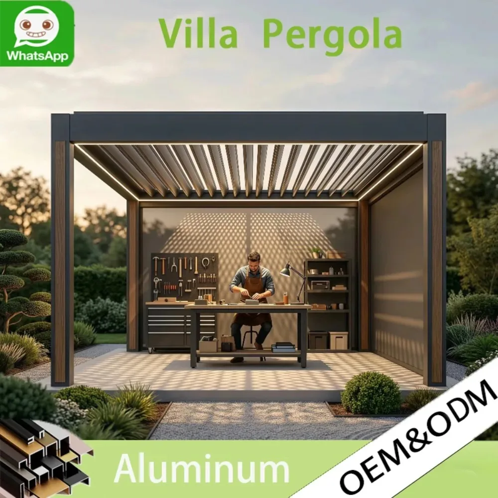 Heavy Duty Aluminum Pergola Motorized Louvered Roof, Vertical Privacy Screen Outdoor Gazebo Canopy Luxury Sunroom for Patio
Heavy Duty Aluminum Pergola Motorized Louvered Roof, Vertical Privacy Screen Outdoor Gazebo Canopy Luxury Sunroom for Patio
