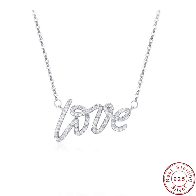 European Sparkling AAA CZ Letter LOVE S925 Sterling Silver Necklace Clavicular Chain For Women Birthday Gift Jewelry
European Sparkling AAA CZ Letter LOVE S925 Sterling Silver Necklace Clavicular Chain For Women Birthday Gift Jewelry