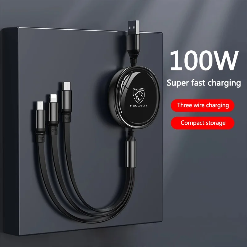Car Interior Charging Data Cable Scalable 3 In 1 Phone Charger for Peugeot 206 308 307 207 208 508 RCZ 406 407 2008 3008 4008
Car Interior Charging Data Cable Scalable 3 In 1 Phone Charger for Peugeot 206 308 307 207 208 508 RCZ 406 407 2008 3008 4008