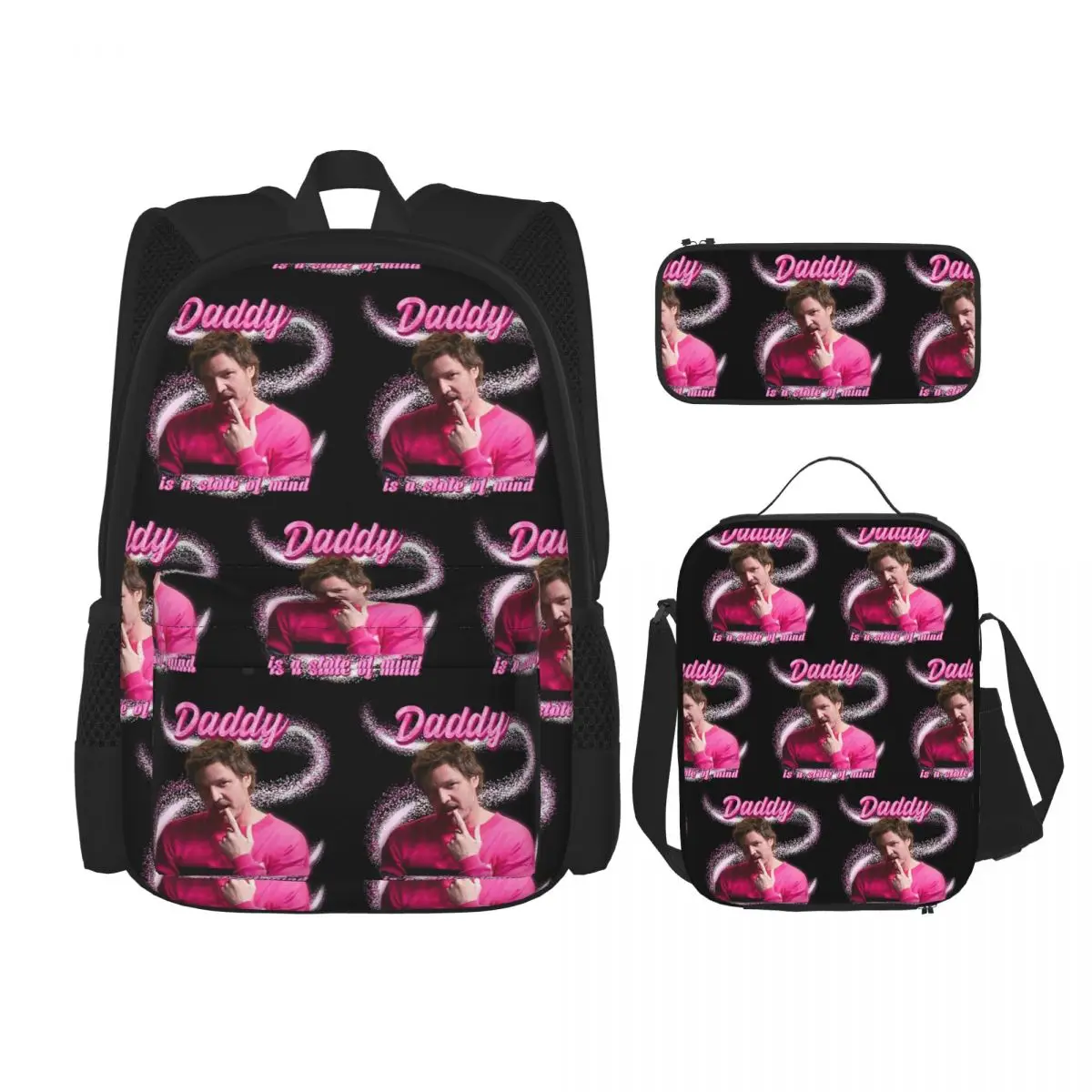 Pedro Pascal Sacred Heart Backpacks Children Bookbag School Bags Rucksack Lunch Bag Pen Bag Three-Piece Set
Pedro Pascal Sacred Heart Backpacks Children Bookbag School Bags Rucksack Lunch Bag Pen Bag Three-Piece Set