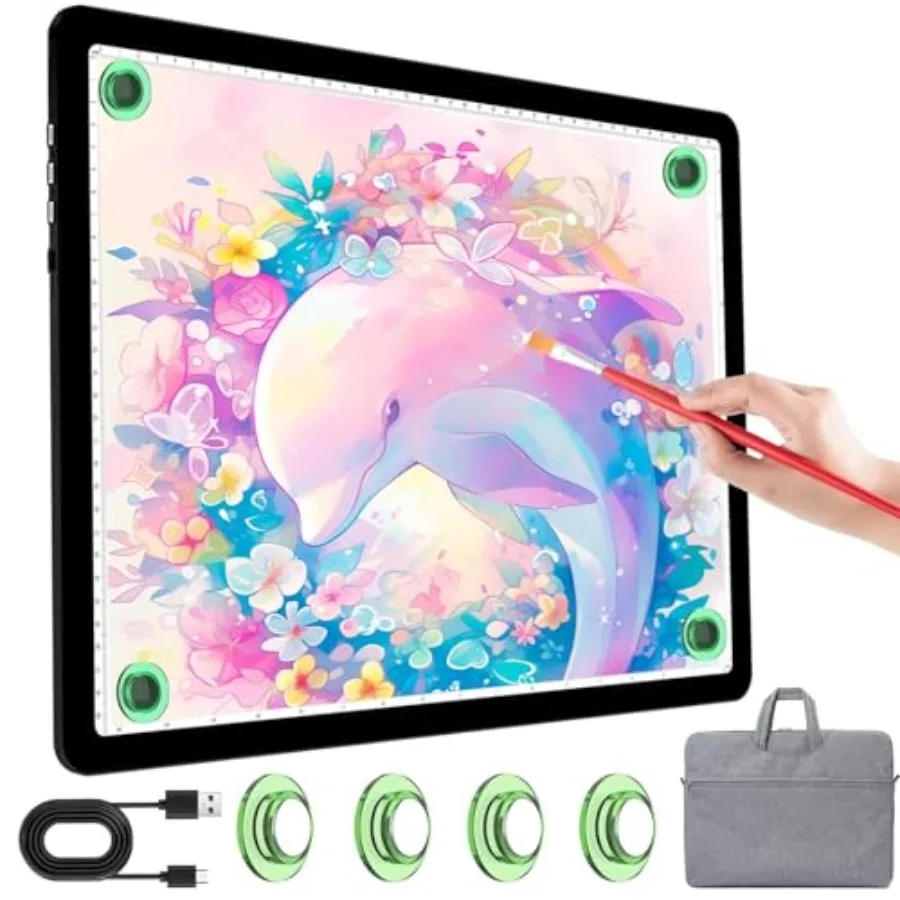 Diamond Art Light Board, Light Box for Tracing with 6-Levels Dimming and Side Physical Buttons, 4 Pcs Magnets, Magnetic Light P
Diamond Art Light Board, Light Box for Tracing with 6-Levels Dimming and Side Physical Buttons, 4 Pcs Magnets, Magnetic Light P
