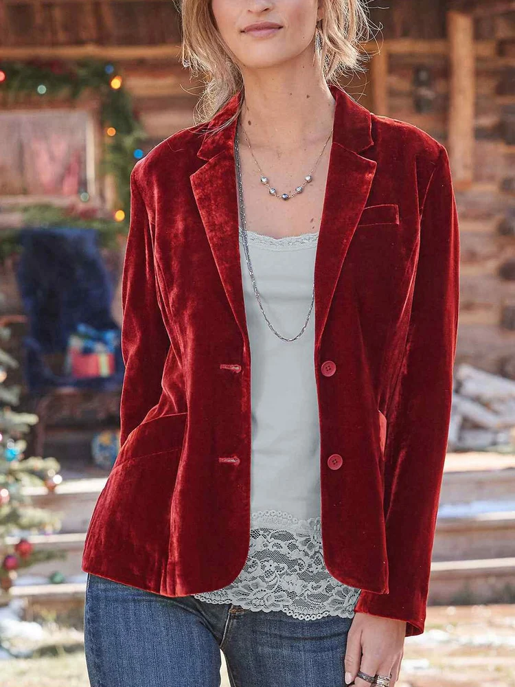 Pure Color Velvet Slim Fit Women's Jacket Two Buttons Casual Style Long Sleeve Coat for Young Women Autumn Wear Chinese Brand
Pure Color Velvet Slim Fit Women's Jacket Two Buttons Casual Style Long Sleeve Coat for Young Women Autumn Wear Chinese Brand
