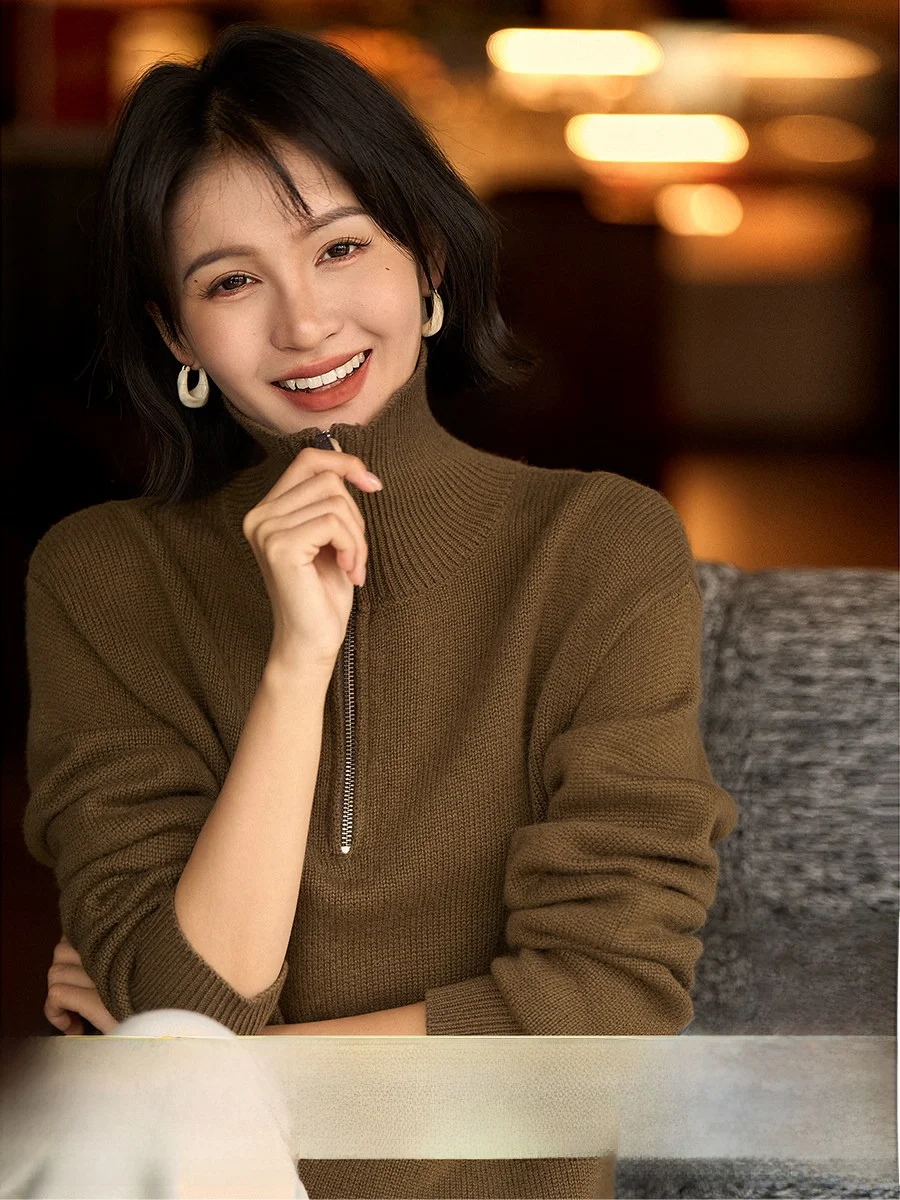 Xhange Heavyweight High-Cotton Wool Camere Faionable Free- Spirited Ne f-Open Zipper Knitted Sweater for Women
Xhange Heavyweight High-Cotton Wool Camere Faionable Free- Spirited Ne f-Open Zipper Knitted Sweater for Women