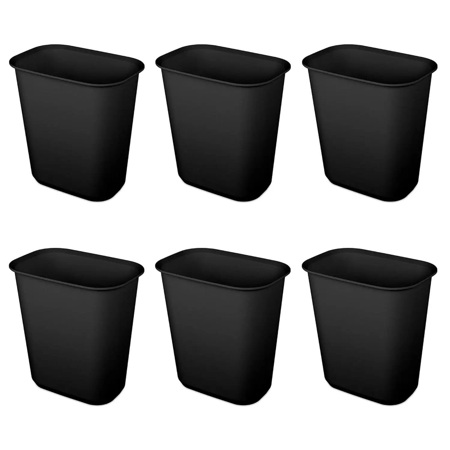 5.5 Gallon Rectangular Wastebasket Easy to Clean Open Top Durable Home Kitchen Trash Bin, Fits 8 Gallon Liner, 6 Pack, Black
5.5 Gallon Rectangular Wastebasket Easy to Clean Open Top Durable Home Kitchen Trash Bin, Fits 8 Gallon Liner, 6 Pack, Black