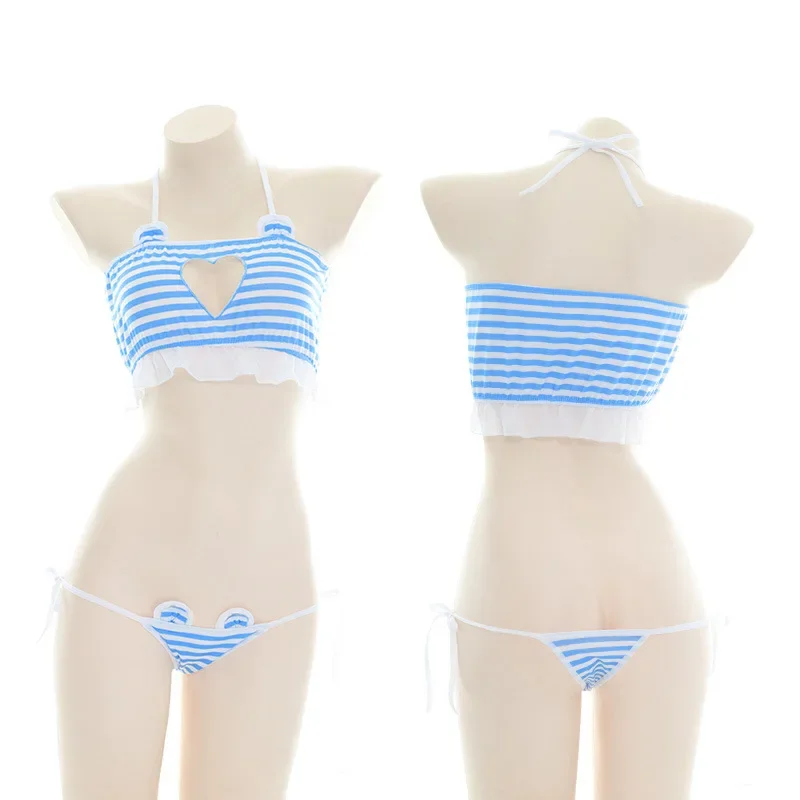 Cute Female Student Underwear Set with Women Blue Stripe Skincare and Striped Neck Strap Anime Cosplay Sexy Beachwear
Cute Female Student Underwear Set with Women Blue Stripe Skincare and Striped Neck Strap Anime Cosplay Sexy Beachwear