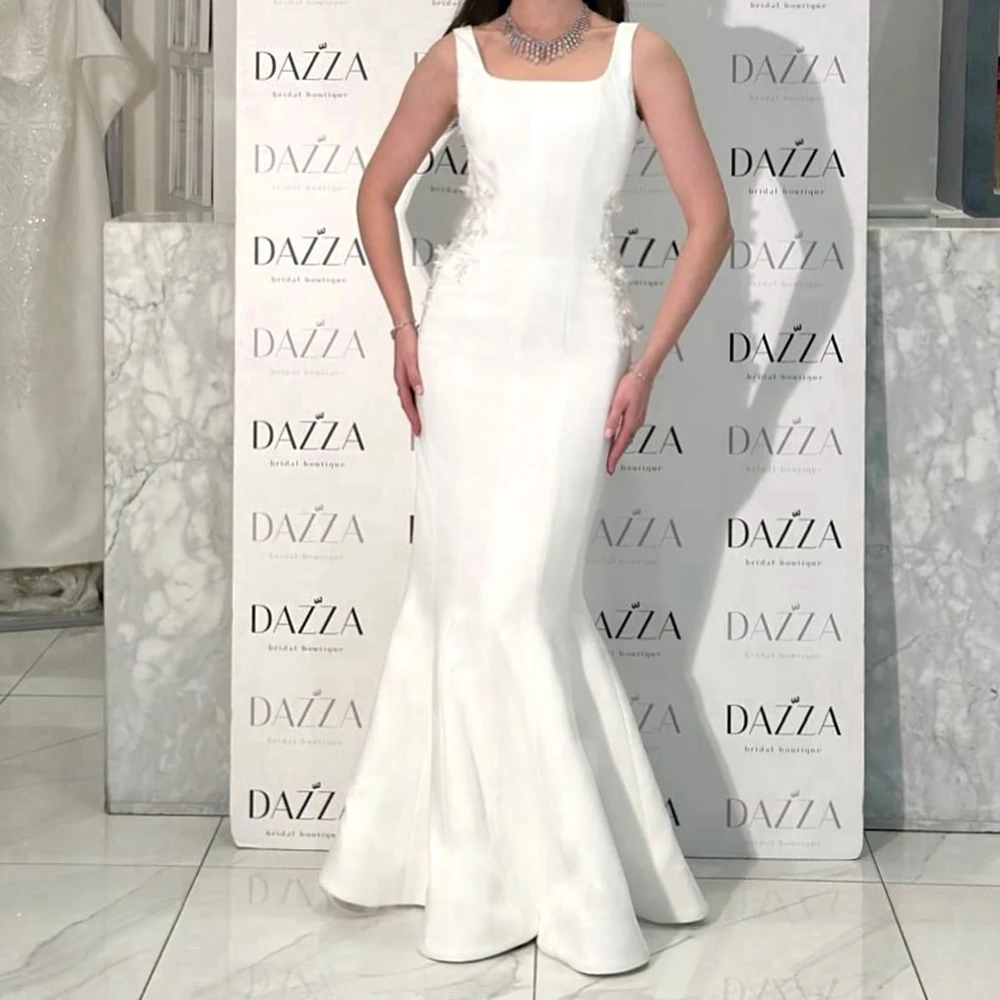 Customized Square Collar Sleeveless Mermaid Jersey Evening Dress Appliques Backless Party Dress Floor Length Draped Prom Gown
Customized Square Collar Sleeveless Mermaid Jersey Evening Dress Appliques Backless Party Dress Floor Length Draped Prom Gown